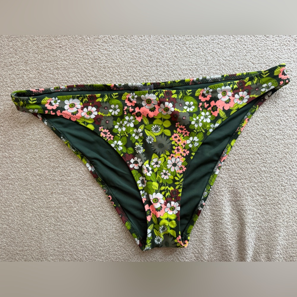 Aerie Green Floral Swim Bottom
